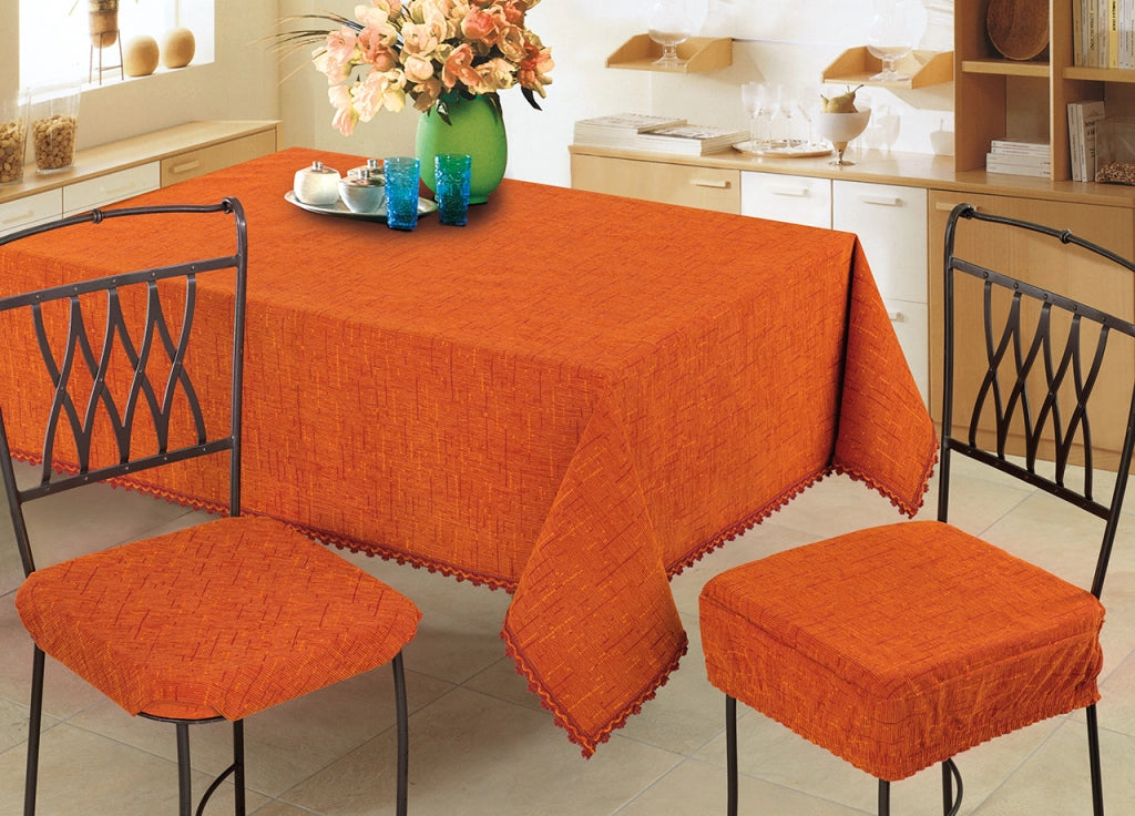 Copritavolo Salotto/Cuina Cinigliato Lavorazione Jacquard Modello Rain - Rotondo 180 - Ecru