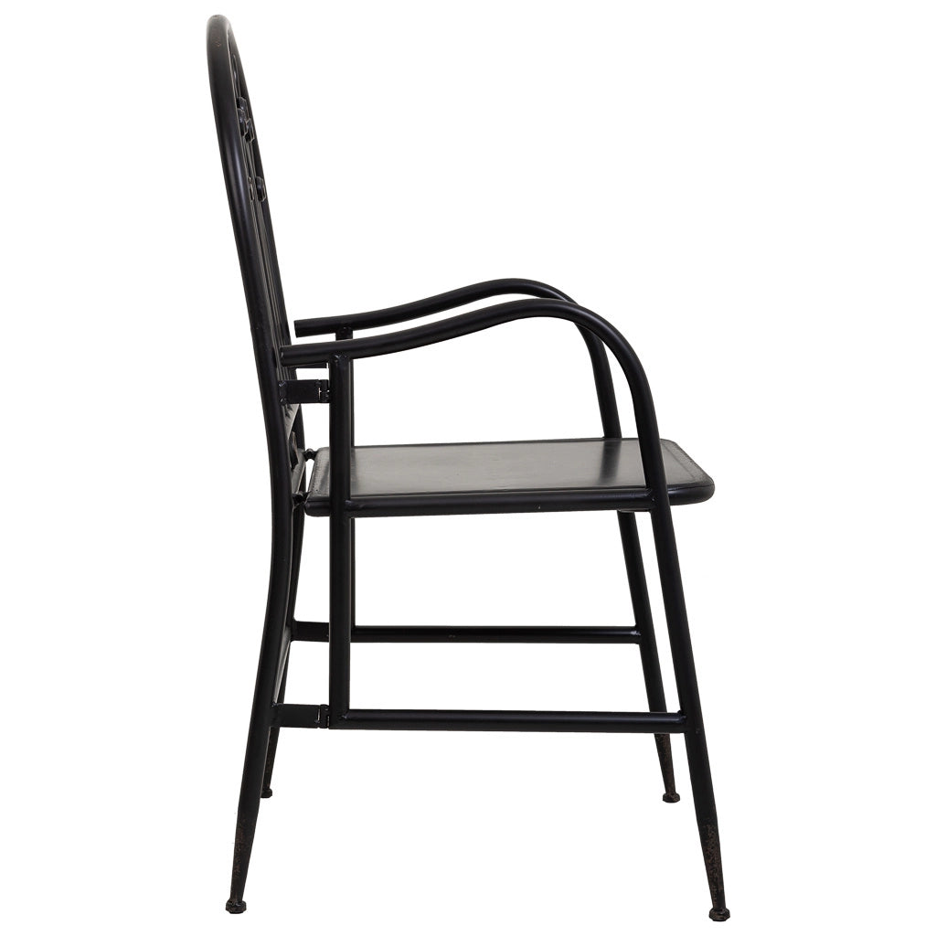 Sedia in metallo nero 55x56x96h