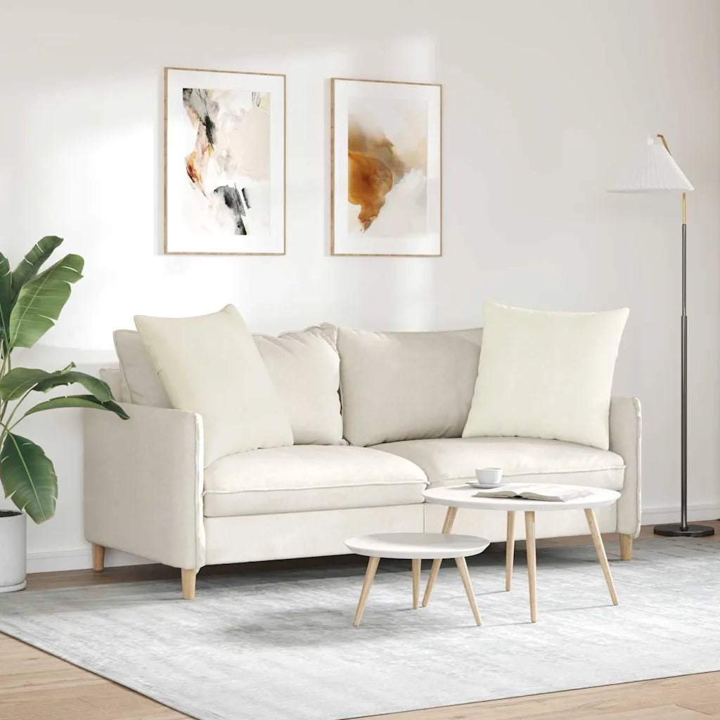 Cuscini da Divano 2 pcs Crema 80 x 80 cm Tessuto in Cords 42014066