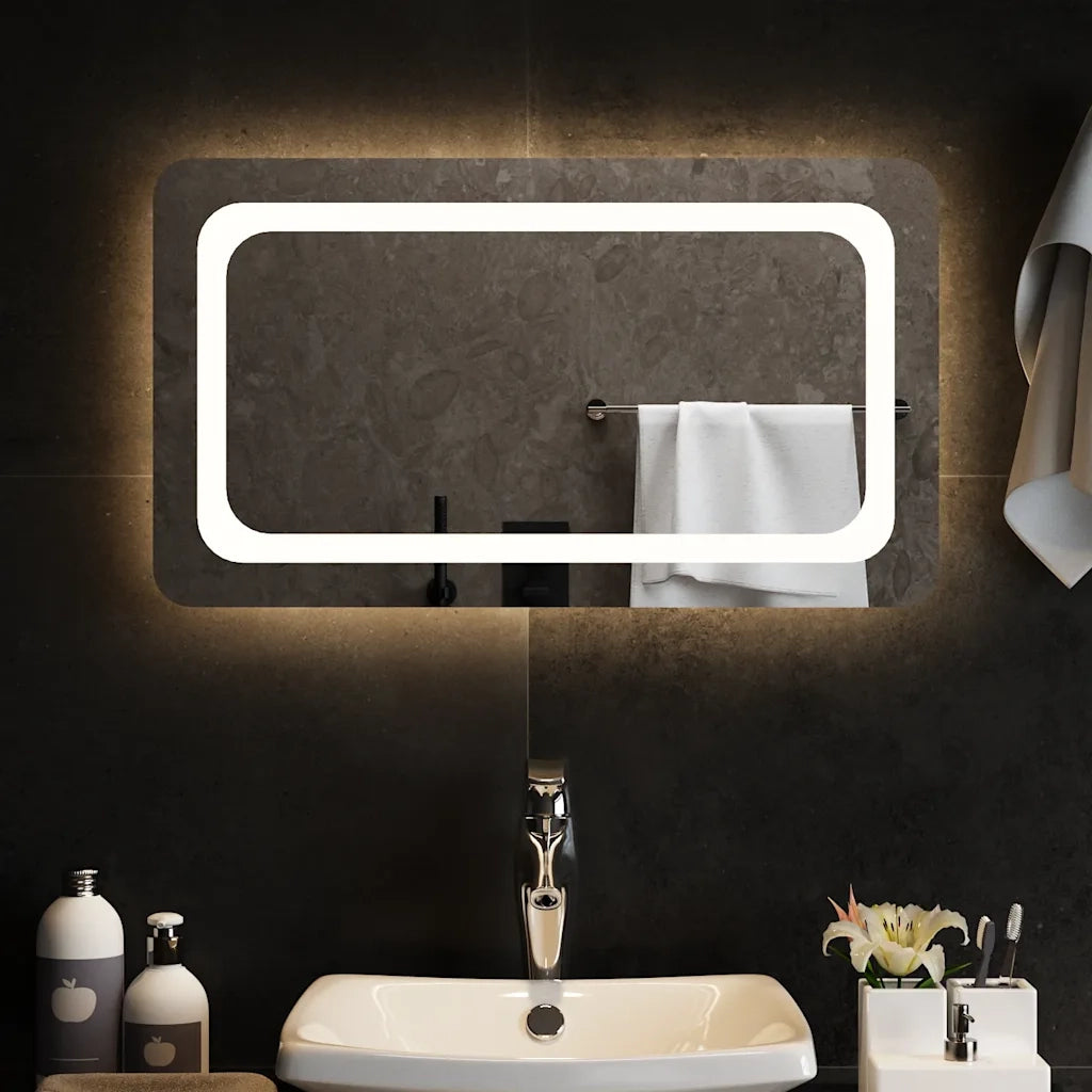 Specchio da Bagno con Luci LED 70x40 cm 151783