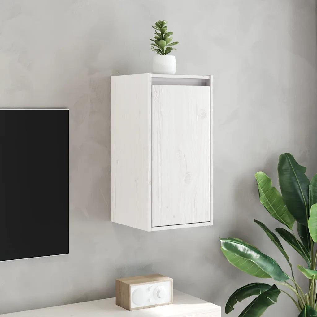 Pensili 2 pz Bianchi 30x30x60 cm in Legno Massello di Pino 813488