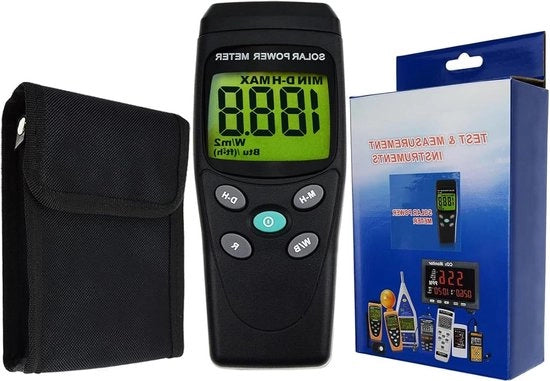 Misuratore di intensità solare a mano digitale - misurazione dell'irraggiamento solare energia - 2000 W/m2 634BTU / (ft2xh) - apparecchiatura di test per l'insolazione