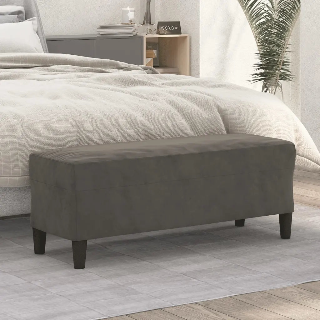 Panca-Sgabello Grigio Scuro 100x35x41 cm in Velluto
