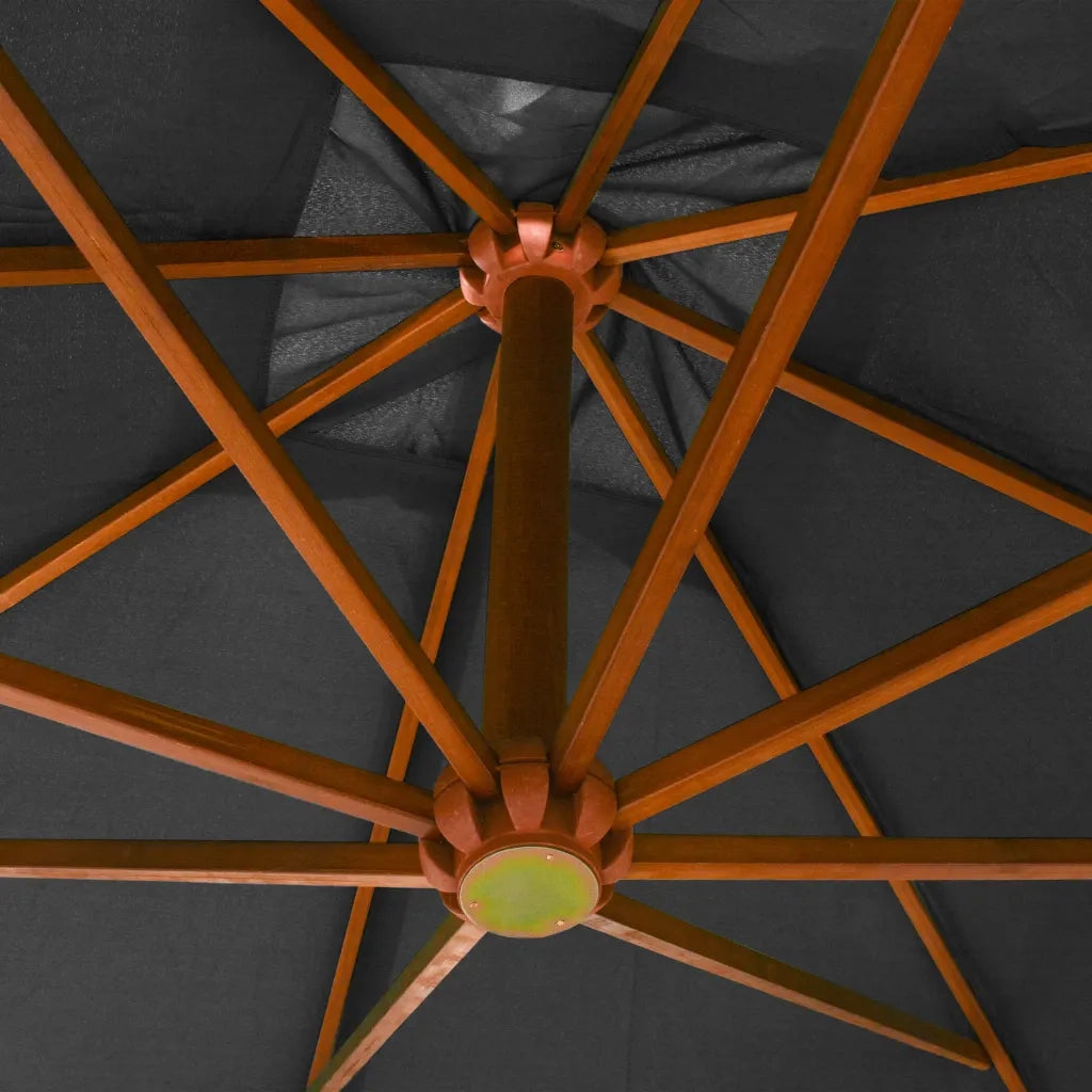 Ombrellone a Sbalzo Antracite 3x3 m Palo in Abete Massello 313774