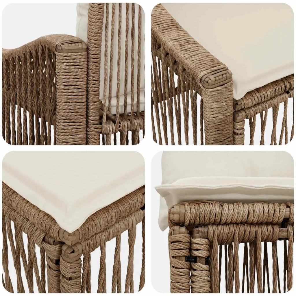 Set Divano da Giardino 5 pz Beige polyrattan 3436005
