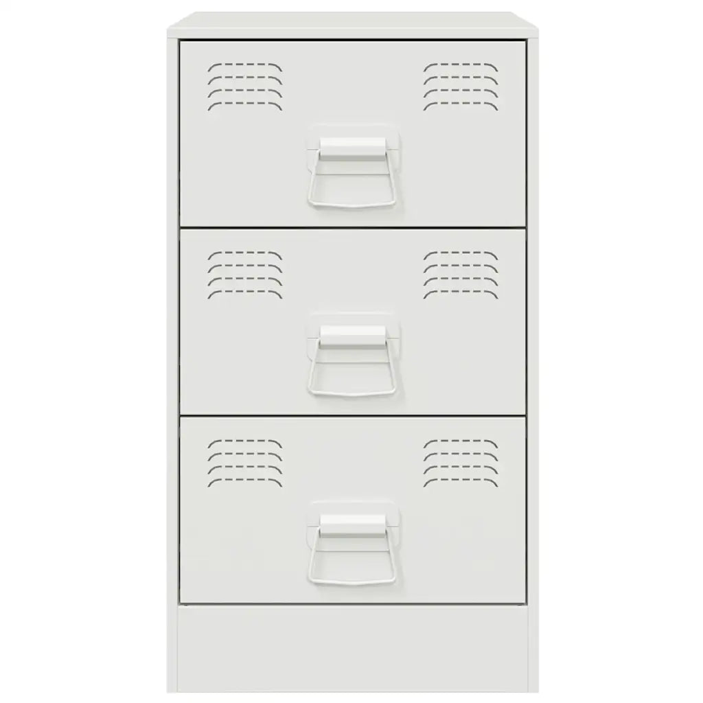 Comodini 2 pz-Set di 2 Tavolino da notte Bianchi 34,5x39x62 cm in Acciaio 414768