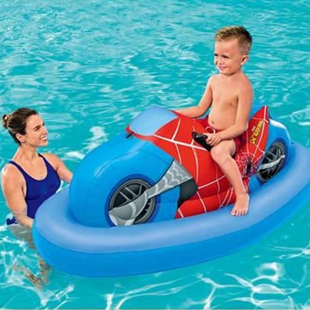 Trade Shop - Moto Marvel Spider Ciambella Salvagente Beach Gonfiabile Cavalcabile Mare Piscina 98794 -
