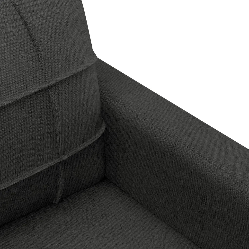 Set Divani 3 pz con Cuscini Nero in Tessuto 3201262