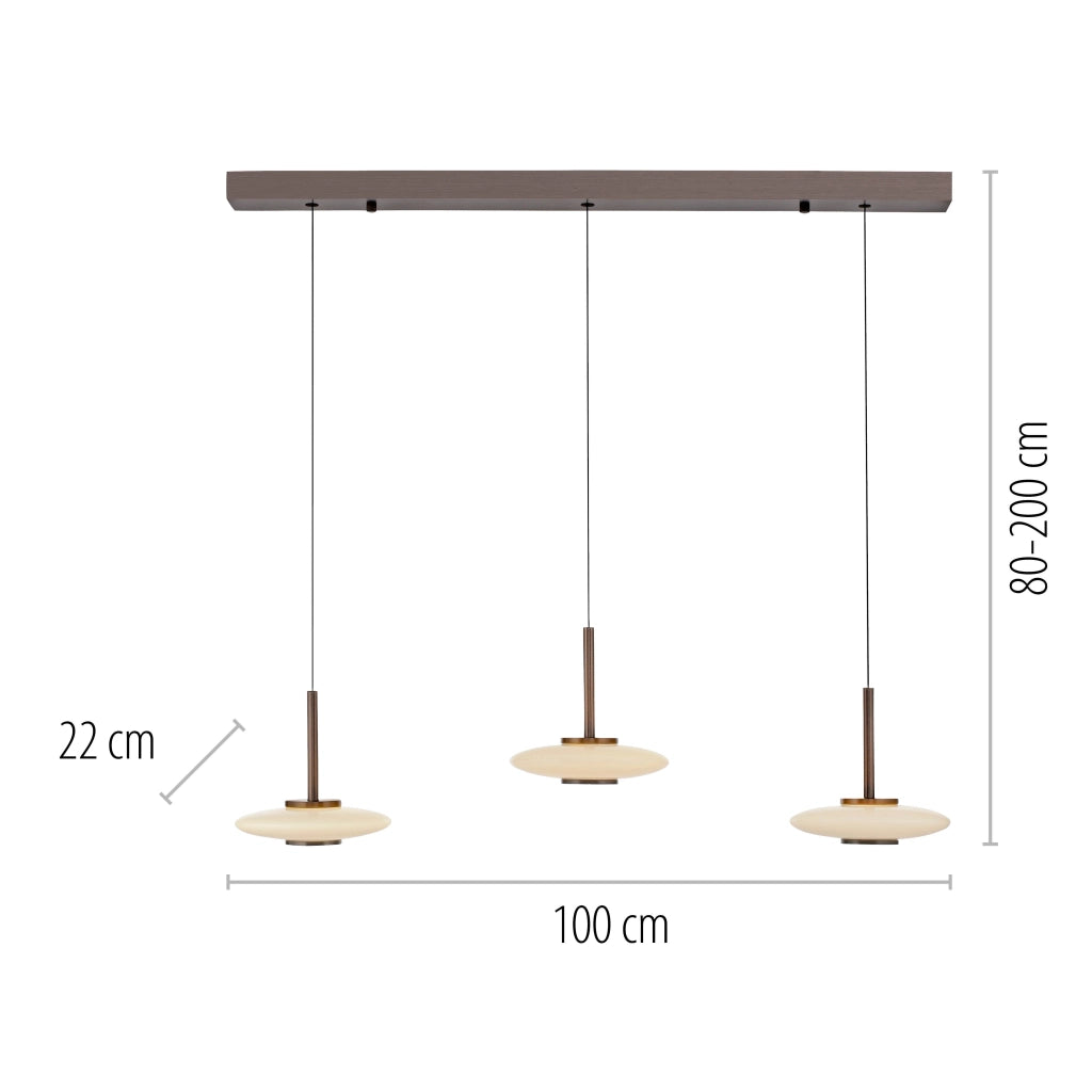Sospensione moderna PURE VITRUM bronzo/bianco LED 10W Neuhaus