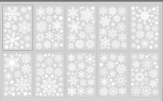 Set di adesivi per finestre da 230 pezzi, adesivi da parete per finestre da 230 pezzi, adesivi da parete per finestre con fiocchi di neve, adesivi da parete per finestre per porte vetrate, porta, finestra, natale, avvento