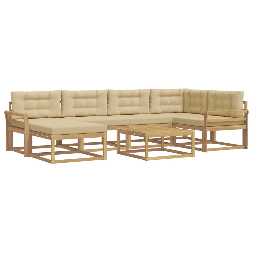 Set di divani da esterno 7 pcs Bianco e Beige 3386727