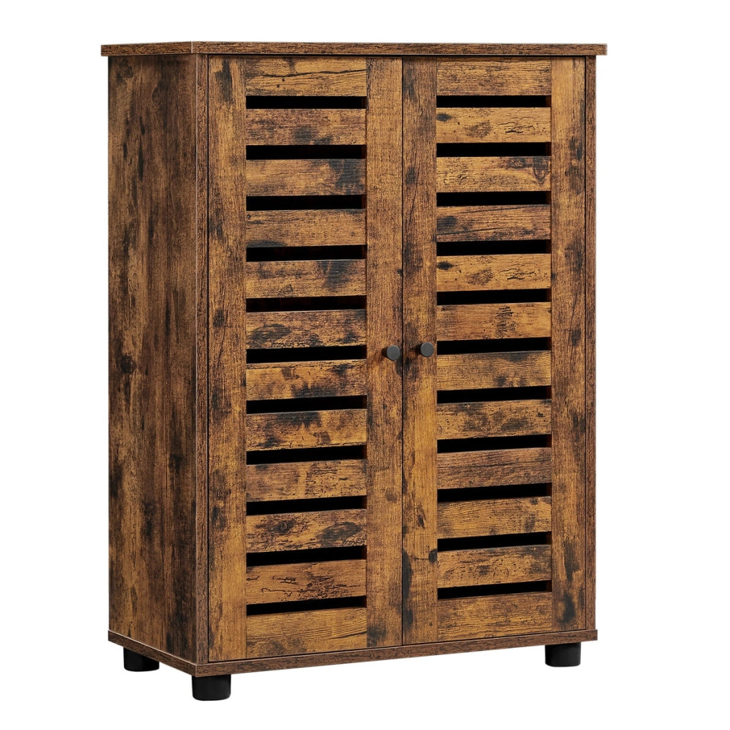 Mobiletto da bagno vintage Oskar in legno marrone rustico