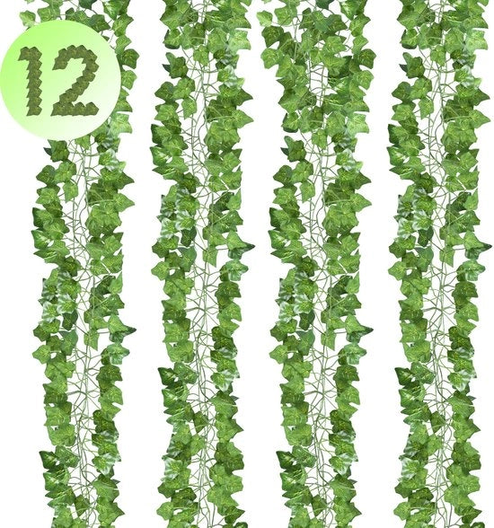 Slinga per Ficus - 12 Pezzi - 2.4m - Pianta Finta - Decorazione per Casa, Giardino, Matrimoni - Finto Tappeto - Per interni ed esterni - piante artificiali