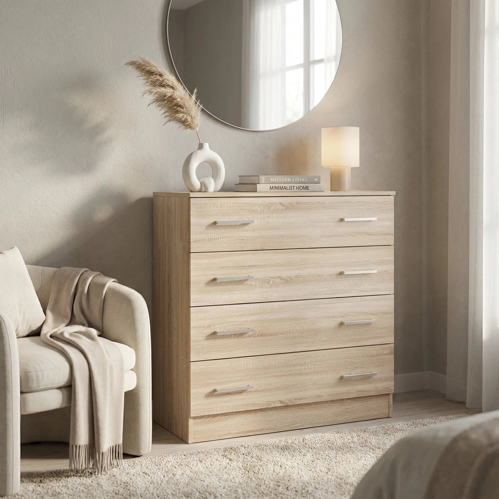 Cassettiera con 5 cassetti in Legno Composito cm 80x45x111 - VANCE
