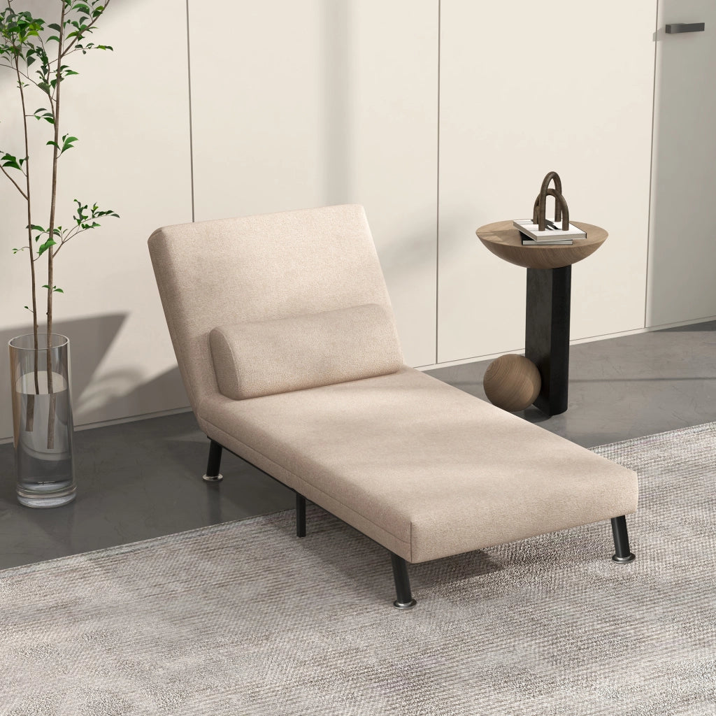 Poltrona Relax Klappbett con Schienale Regolabile ¨C Minimal ¨C Beige 75x70x75 cm