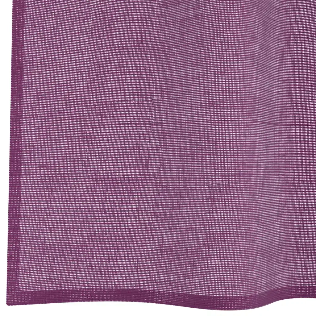 Tende in Voile con Occhielli 2 pz Viola 140x225 cm