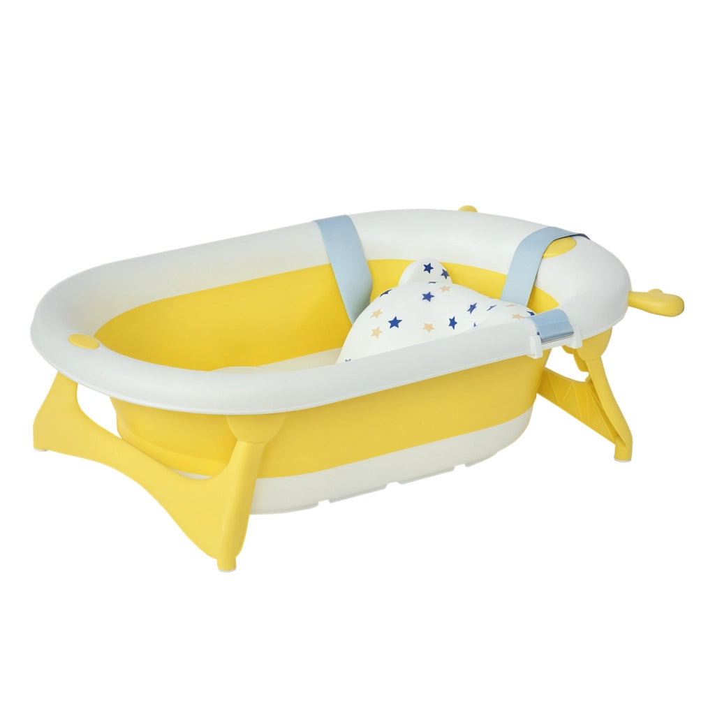 Vaschetta Bagnetto Pieghevole per Bambini con Cuscino ¨C Minimal ¨C 81.5x50.5x23.5 cm, Giallo