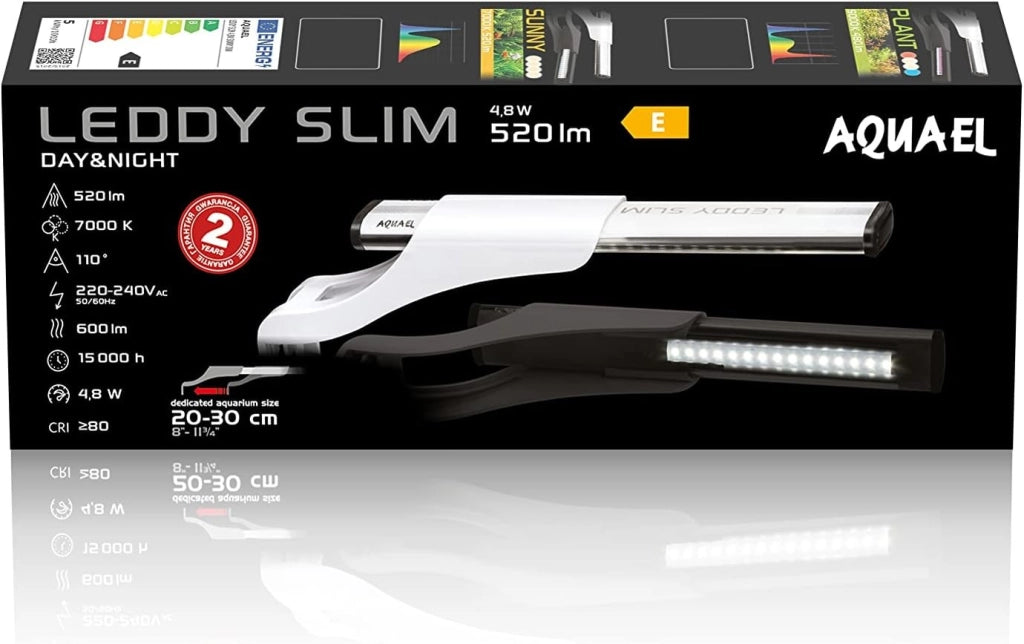 Aquael Leddy Slim Sunny D&N 5W 20-30cm - plafoniera LED 6500°K per acqua dolce