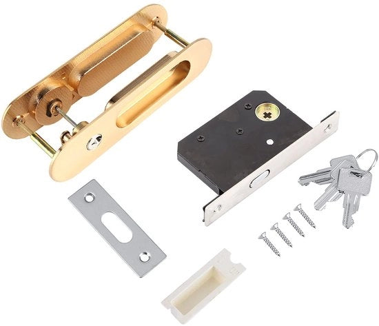 Chiusura scorrevole - Rilievo zinkato - Resistente alla corrosione - 3 chiavi - Adatto per interni/esterni - Adatto per porte a sinistra/destra - Chiusura porta
