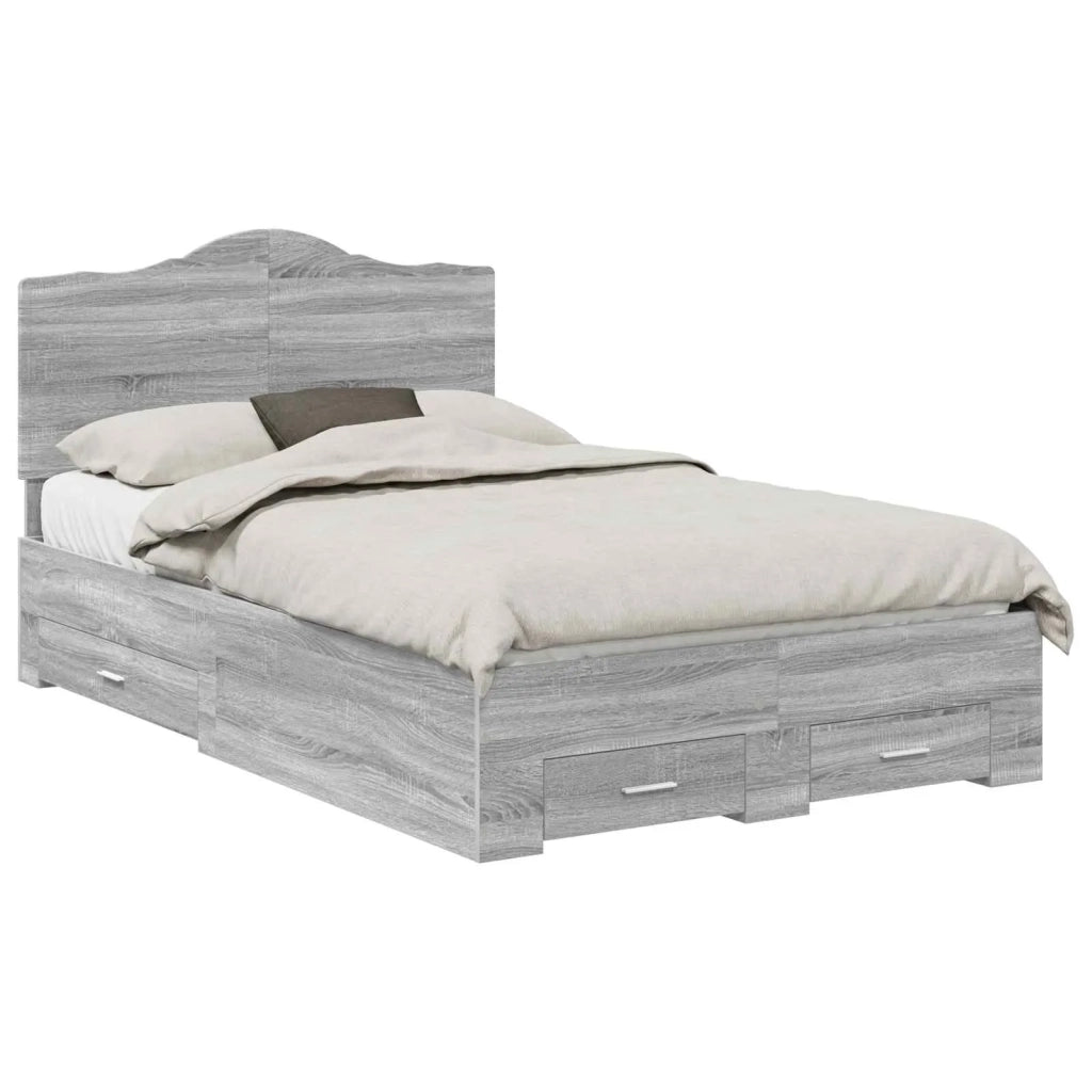 Struttura del letto con testiera Grigio Sonoma 120 x 190 cm 3413635