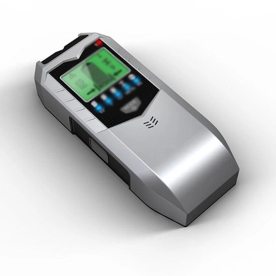 Detettore di metallo multifunzione a 5 in 1, rileva metallo/cavo/trafilato/legno, scanner a mano, con sensore intelligente, schermo LCD, adatto per il rilevamento di beugoli metallici e centri di tubi e bordi, argento