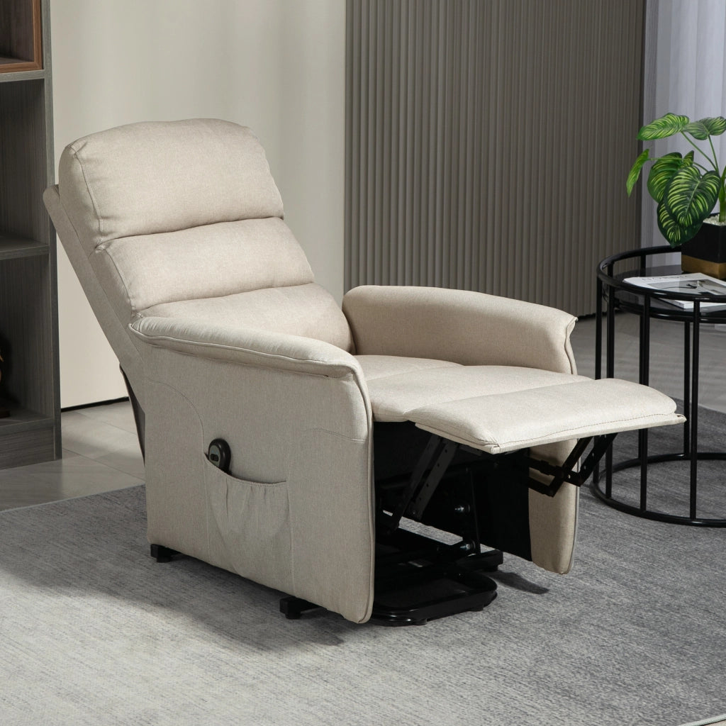 Poltrona Alzapersona Elettrica Reclinabile con Poggiapiedi e Telecomando ¨C Xylo ¨C Beige