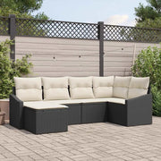 Set da Pranzo per Giardino con cuscino 6 pcs Nero e Crema 3355456