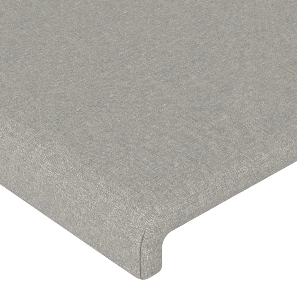 Testiera a LED-Testata con LED Grigio Chiaro 93x16x118/128 cm in Tessuto 726579