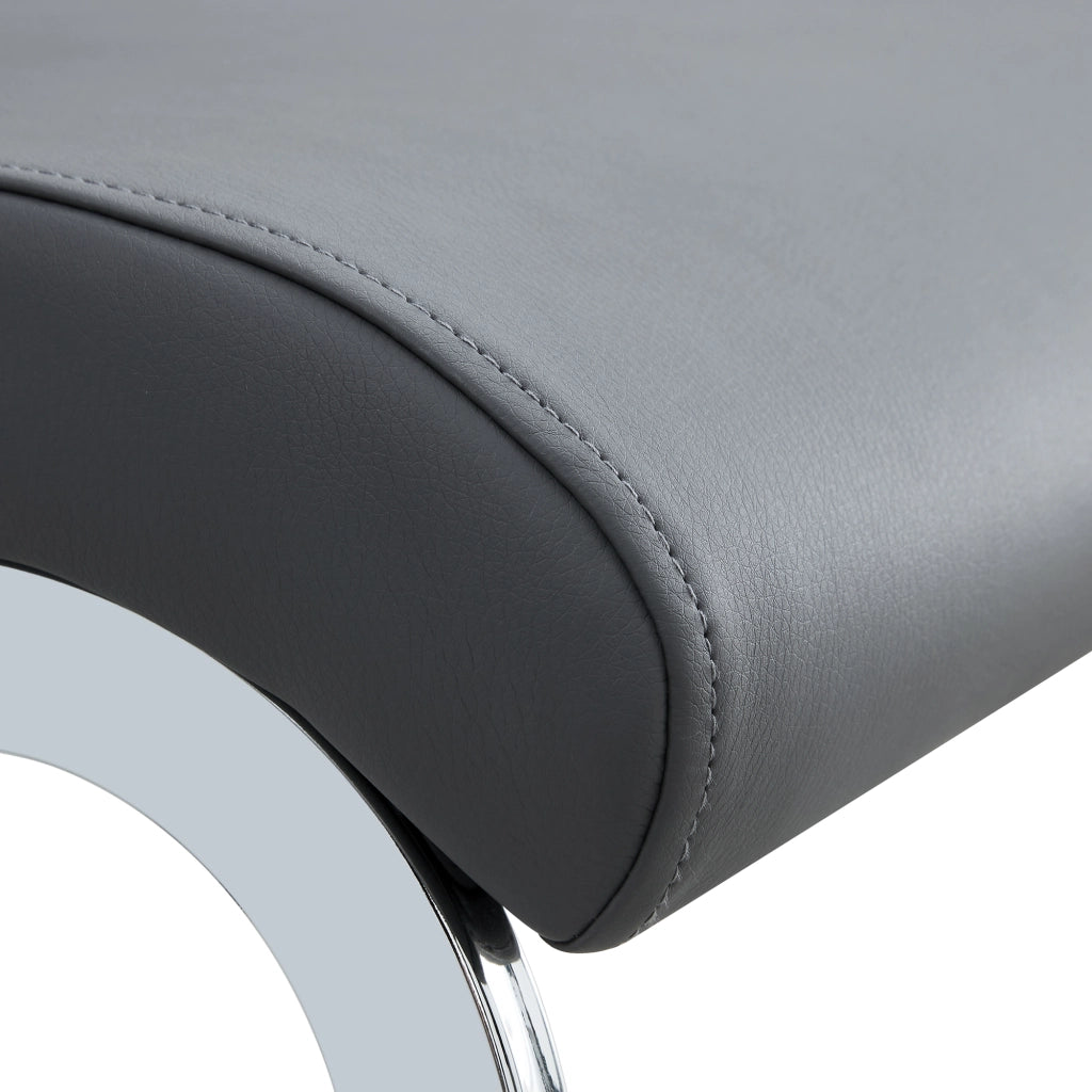 Sedia da Pranzo Set da 6 con Schienale Ergonomico Imbottito e Piedini Protettivi, in Metallo, Grigio