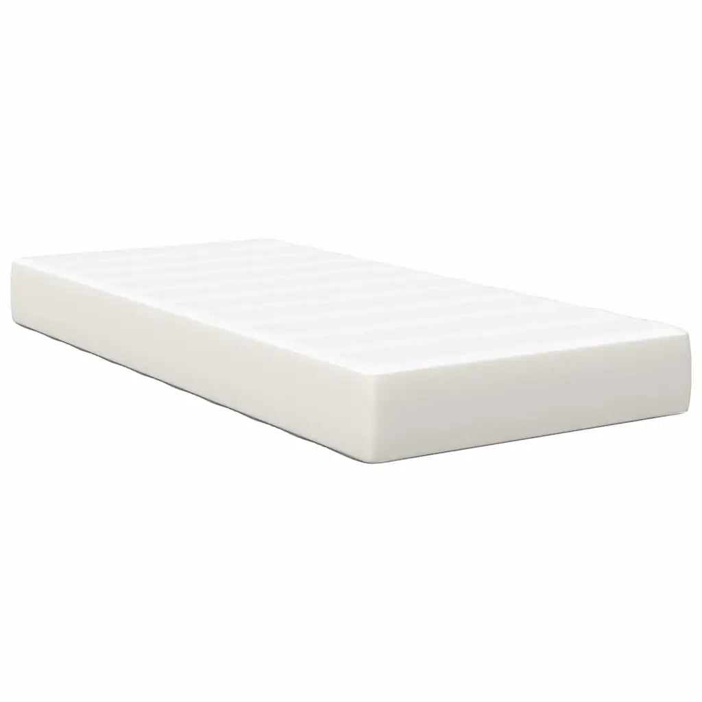 Letto singolo | Letto per adulti | Materasso da Letto con materasso Crema 80 x 200 cm Tessuto