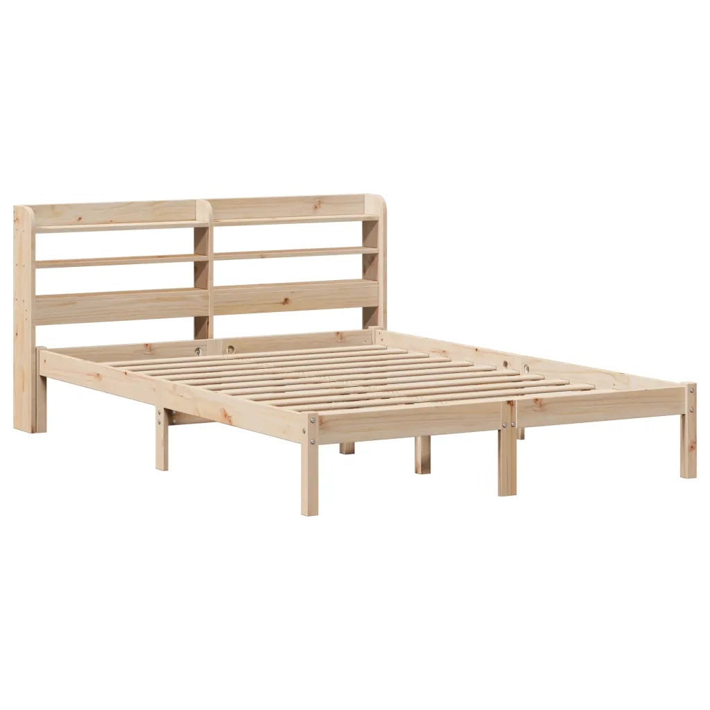 Letto matrimoniale | Letto per adulti | Letto senza Materasso 150x200 cm in Legno Massello di Pino