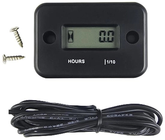 Misuratore Digitale per Motori - Adatto per Motocicli/Espansioni Motore - Intervallo di Misura 9999,9 Ore - Compreso Cavo/Schizzo - Dimensioni Compresse 53,2x36,6x14,8 mm