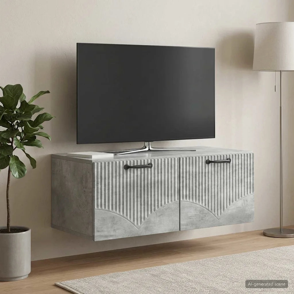 Mobile Porta TV da Muro Grigio Cemento 78,5 x 41 x 30 cm 899028