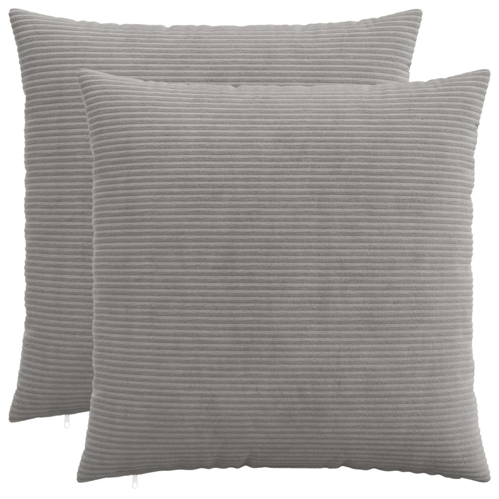 Federa 2 pcs HEERLEN Grigio Chiaro 80 x 80 cm corduroy 913581