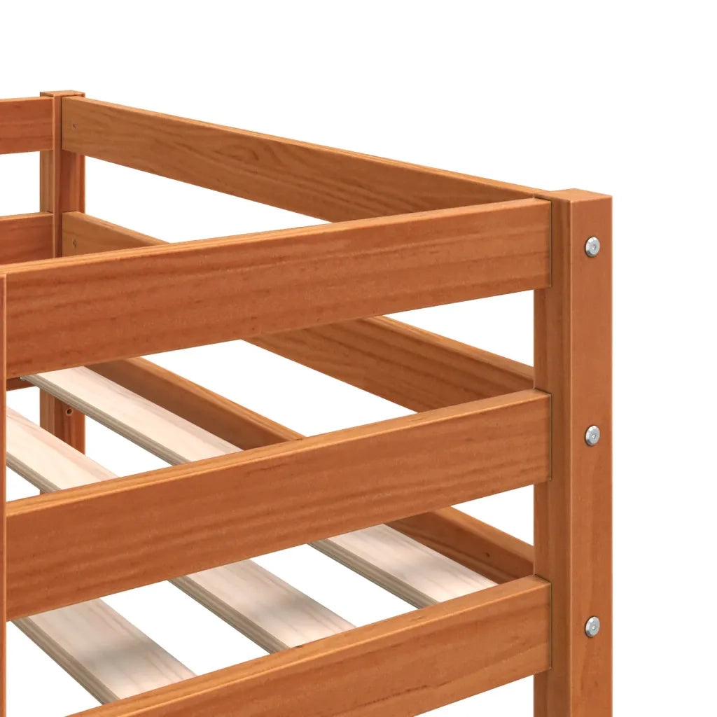 Giroletto per Bambini Marrone Cera 90x190cm Legno Massello Pino 846869