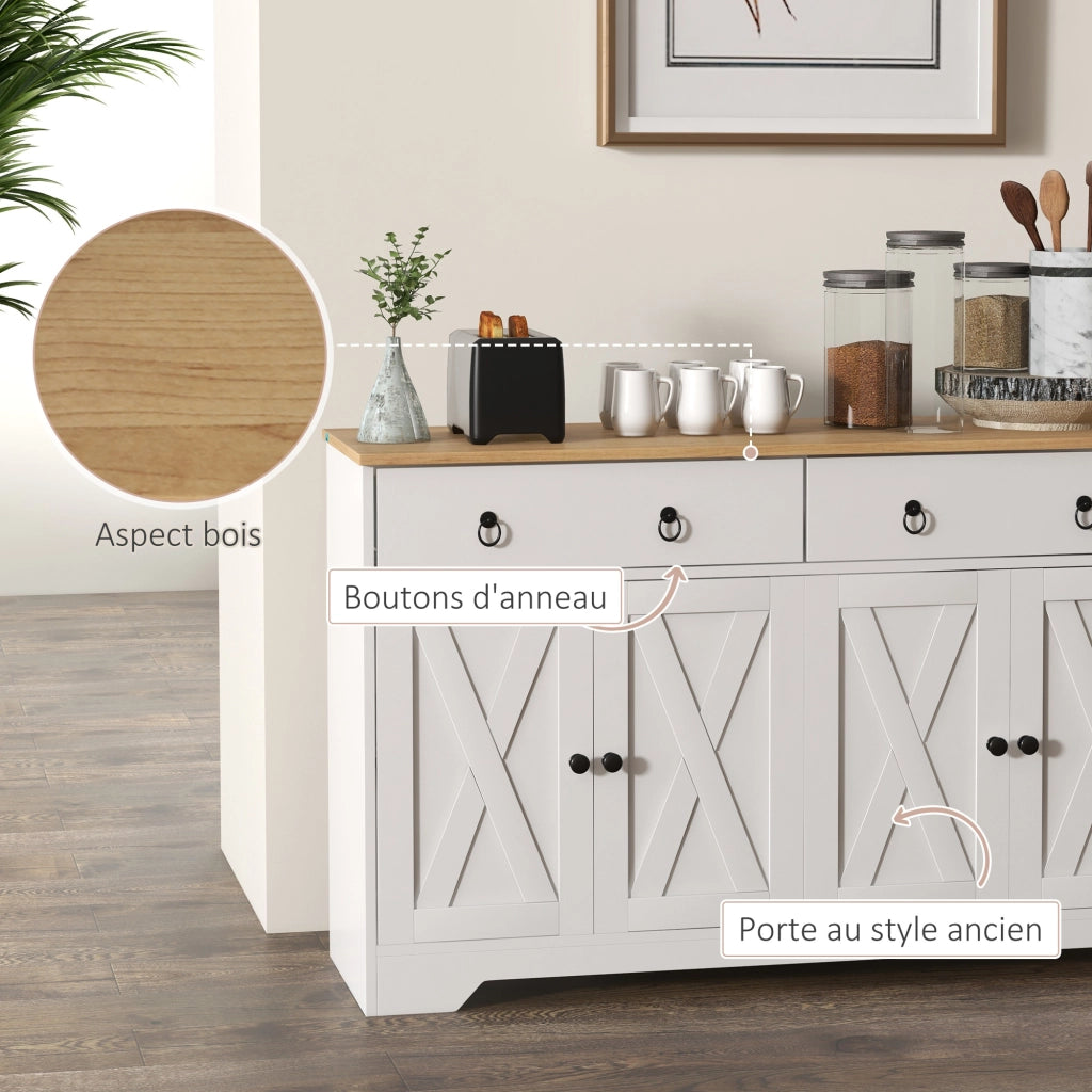 Armadio da cucina ¨C zephmum ¨C bianco 2 ante 2 cassetti