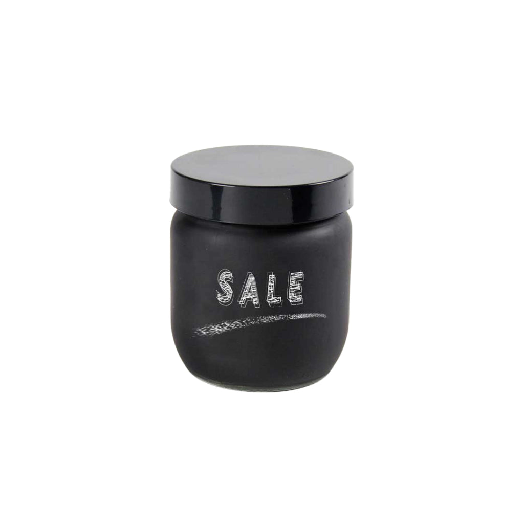 BARATTOLO IN VETRO SATINATO TONDO DA 425ML PER SALE COLORE NERO