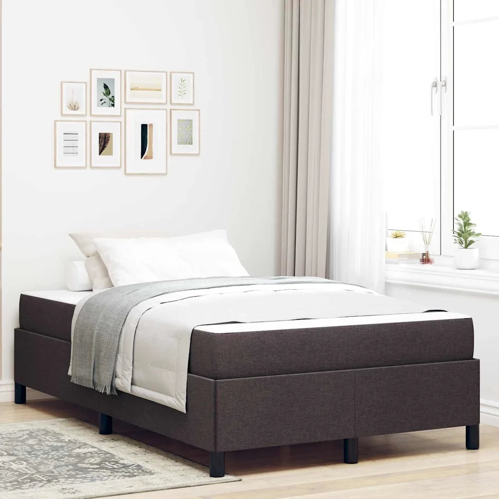 Letto a molle Marrone Scuro 120 x 190 cm Tessuto