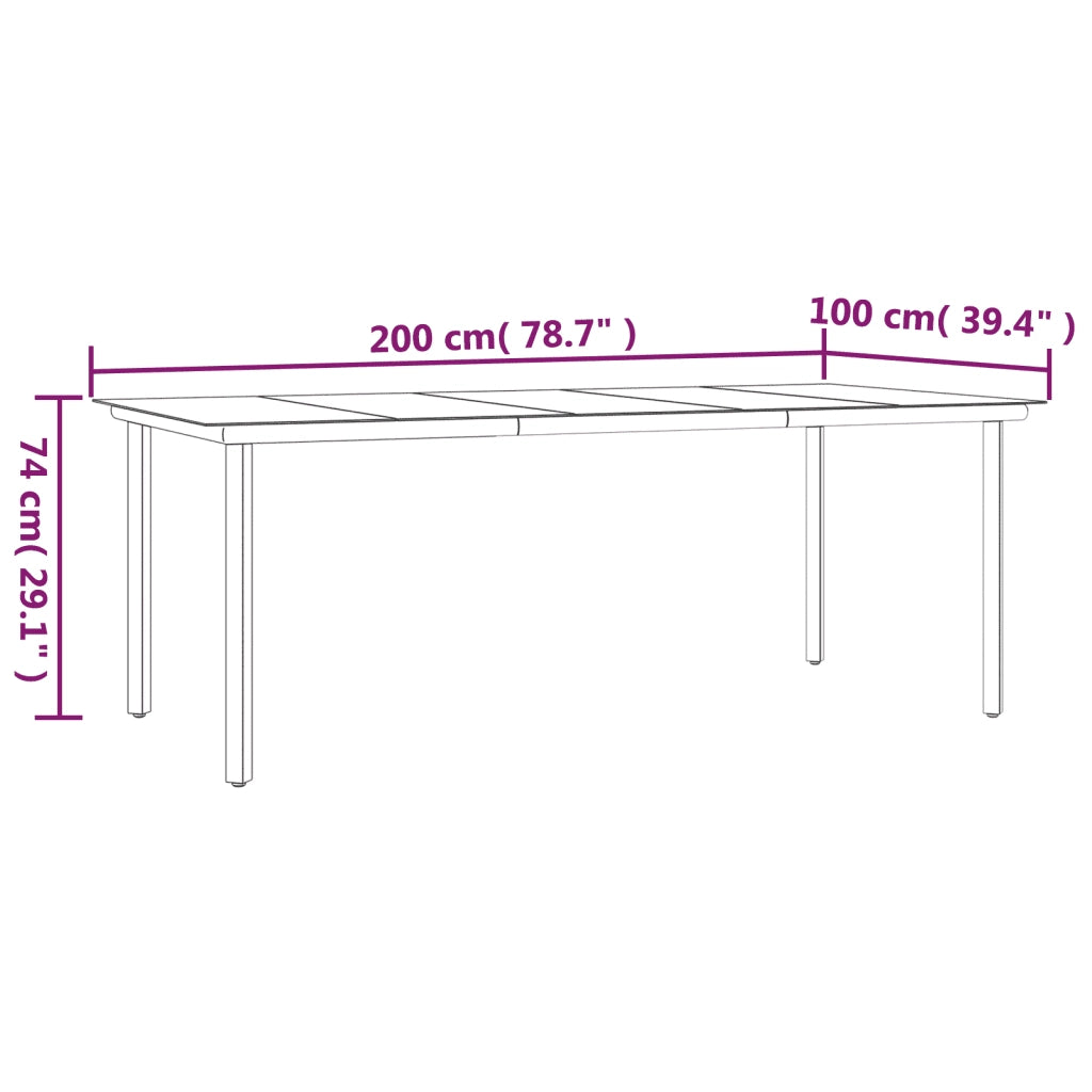 Set da Pranzo Giardino 9pz con Cuscini Nero e Grigio Polyrattan 3185118