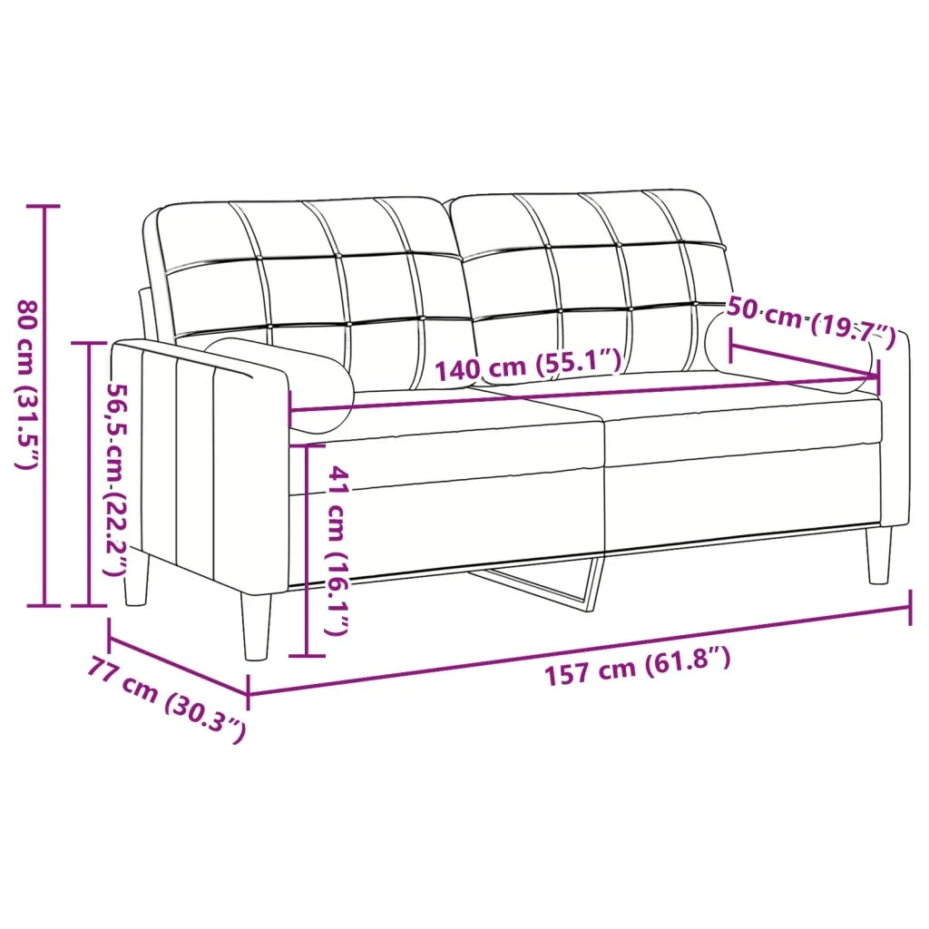 Divano a 2 Posti con Cuscini-Sofa 2 Posti con Cuscini Rosso Vino 140 cm in Velluto 310087