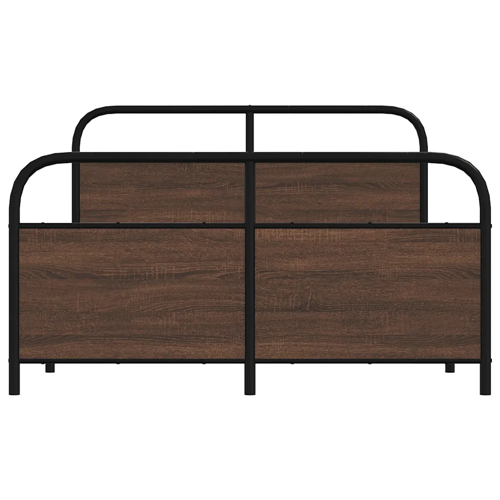 Giroletto senza Materasso-Struttura Letto in Metallo Rovere Marrone 140x200 cm 923056