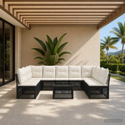 Set Divano da Giardino 10 pcs Nero polyrattan 3434323