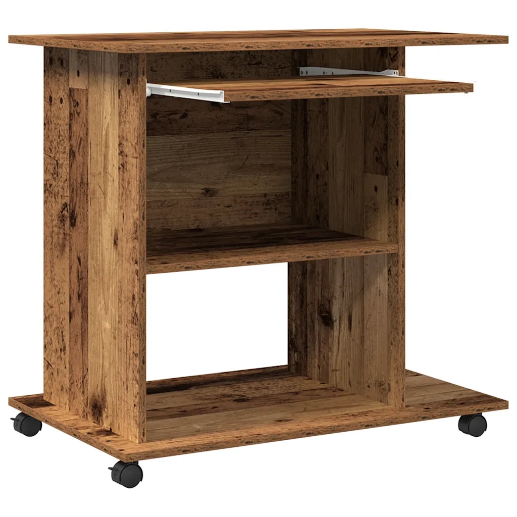 Scrivania da Computer Legno Antico 80x50x75cm Legno Multistrato 856052