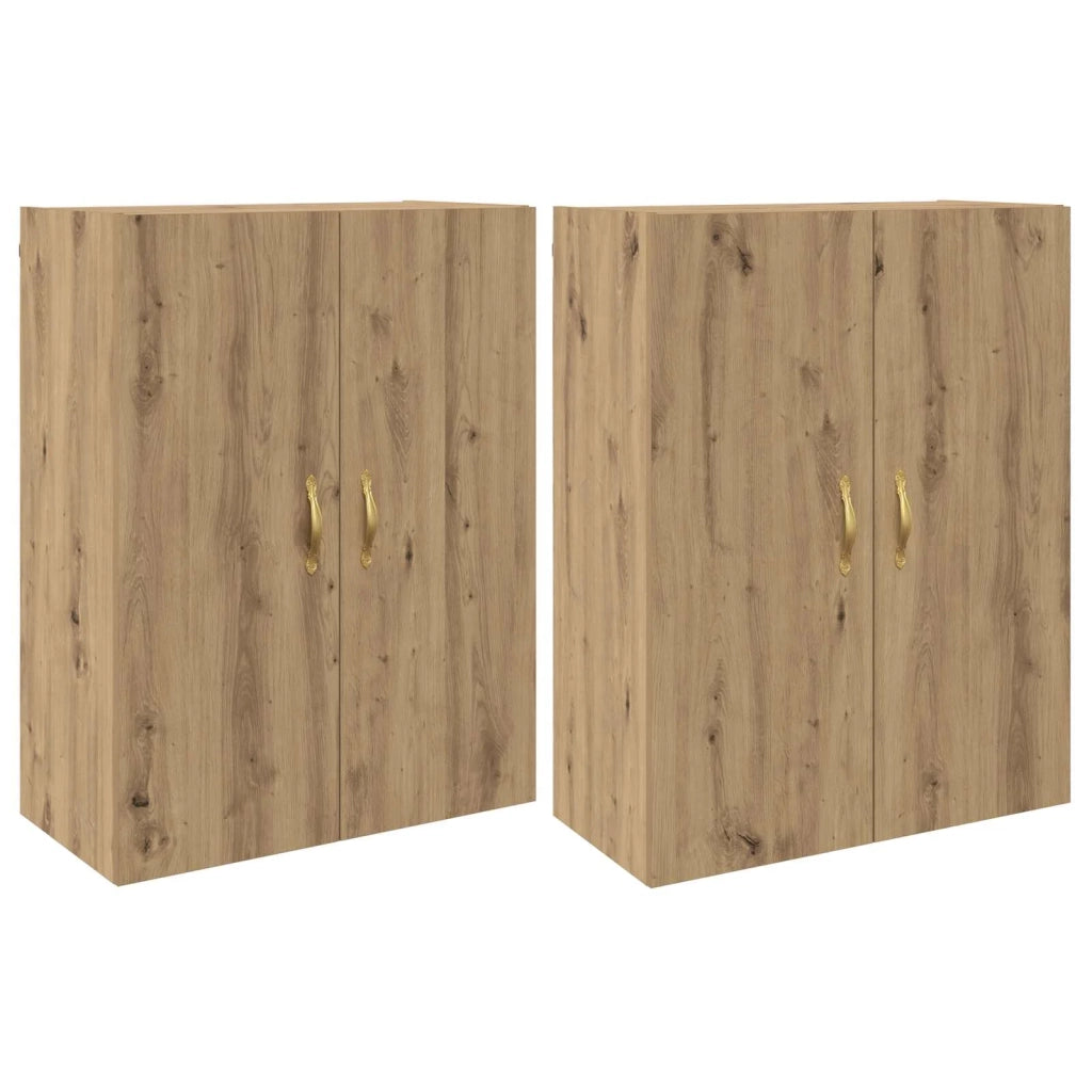 Armadietto a Muro | Mobiletto a muro 2 pz Rovere artigianale 69,5 x 34 x 90 cm