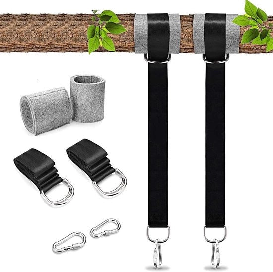 Swing con cinture pendenti, 59 pollici di lunghezza, con serrature di sicurezza pesanti e ganci di tipo karabina, in poliestere, adatto per schiacciafiori e lettini oscillanti per albero