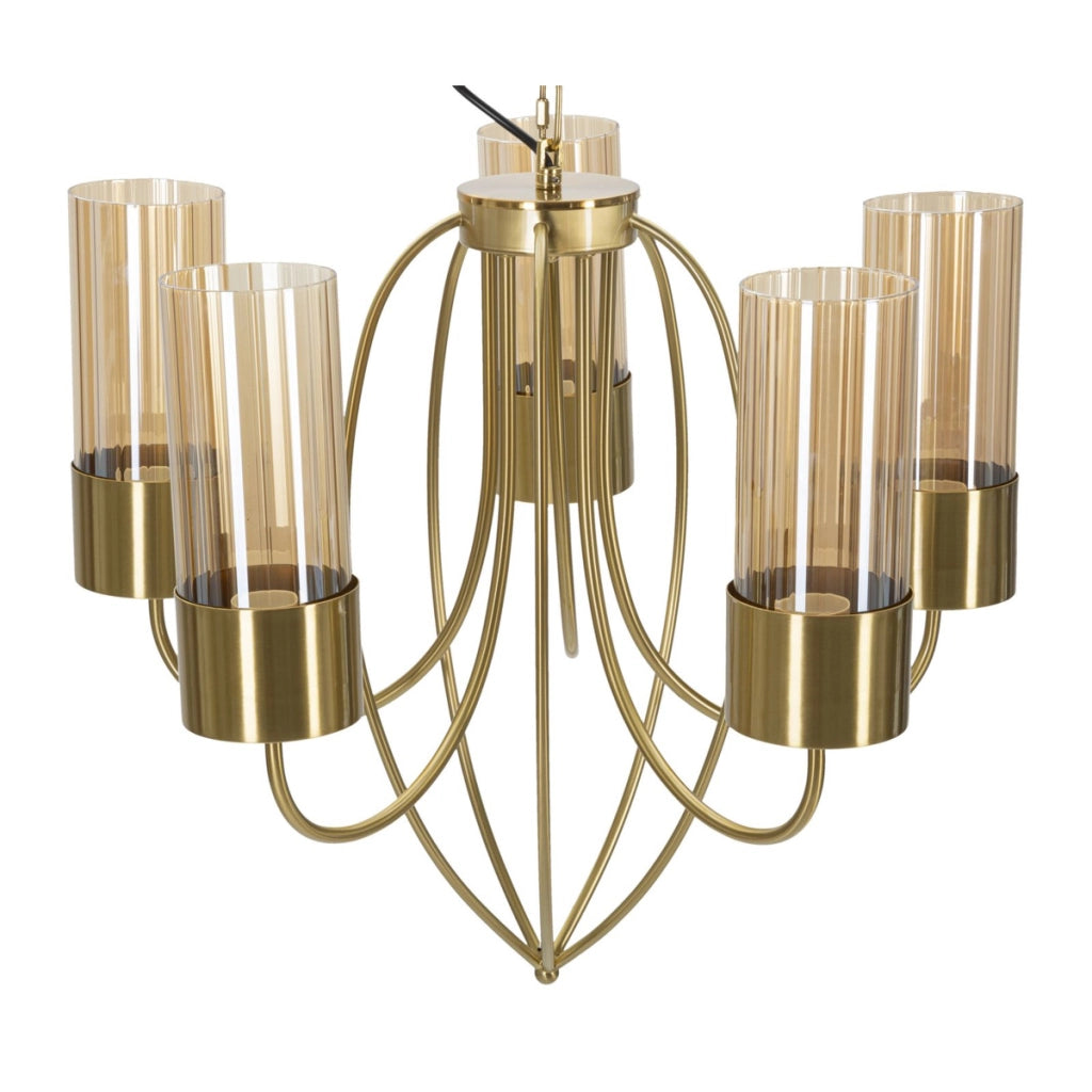 Lampada a Sospensione VKH78, Oro, Metallo, 60x60x103 cm