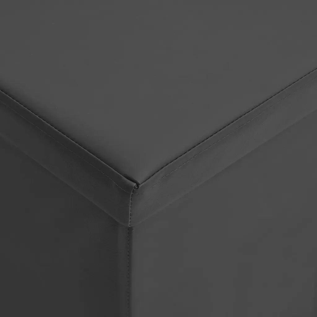 Panca Portaoggetti-Sgabello-Panca con Contenitore Pieghevole Grigia in PVC