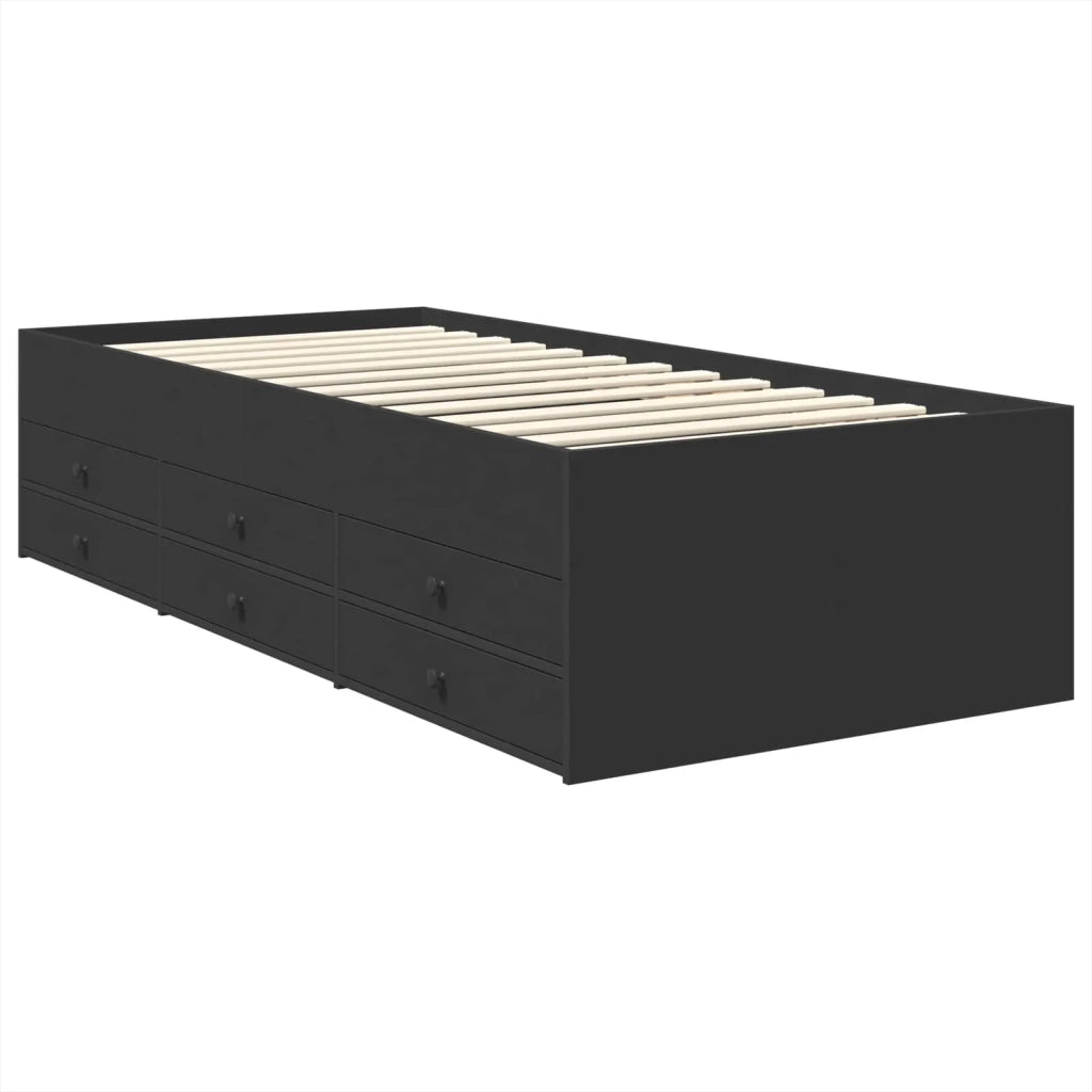 Daybed con cassetto Nero 75 x 190 cm Legno multistrato 3408537