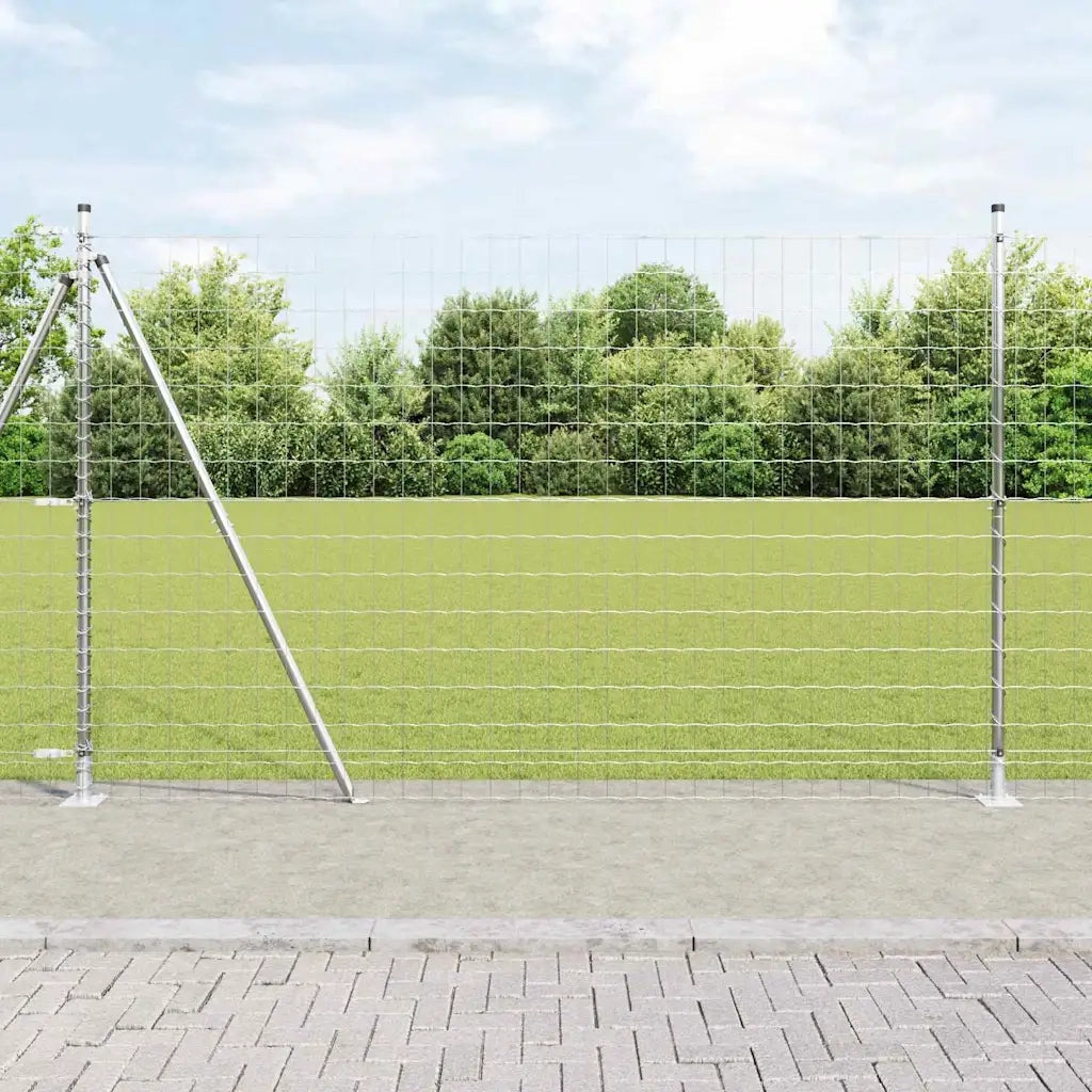 Recinzione da Giardino | Recinzione con Posto Argento 1,5 x 10 m Acciaio