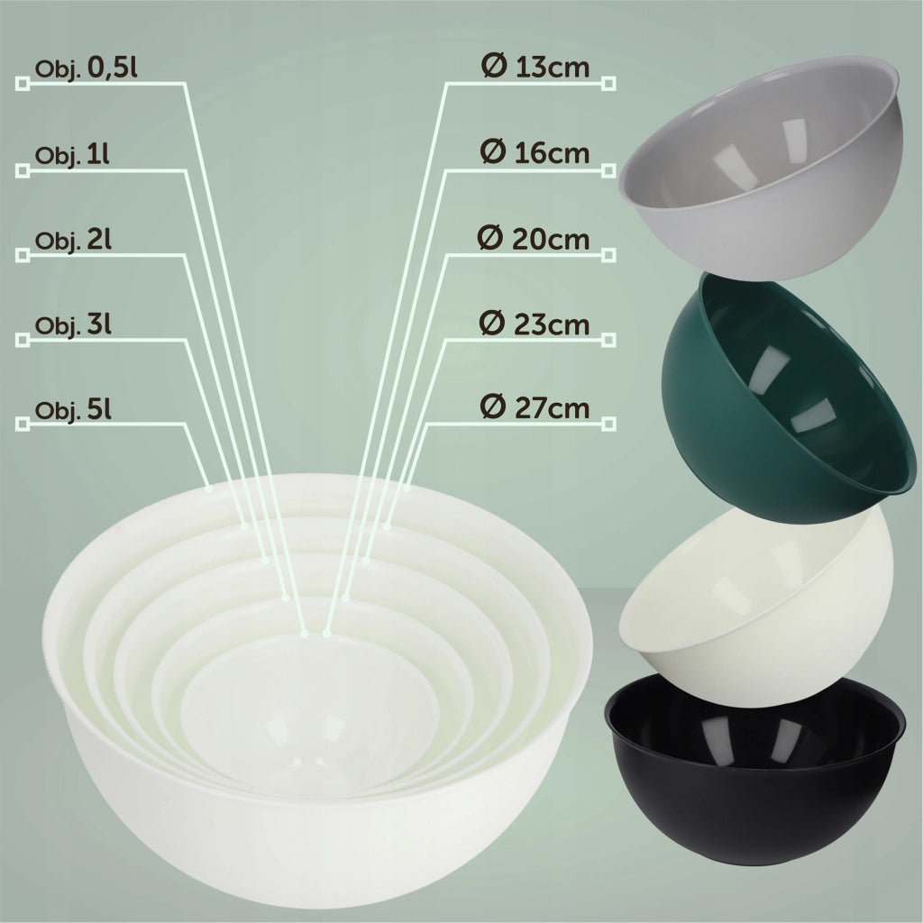 Ciotola da cucina in plastica KADAX 0,5 l, ciotola per macedonia piccola universale 13 cm